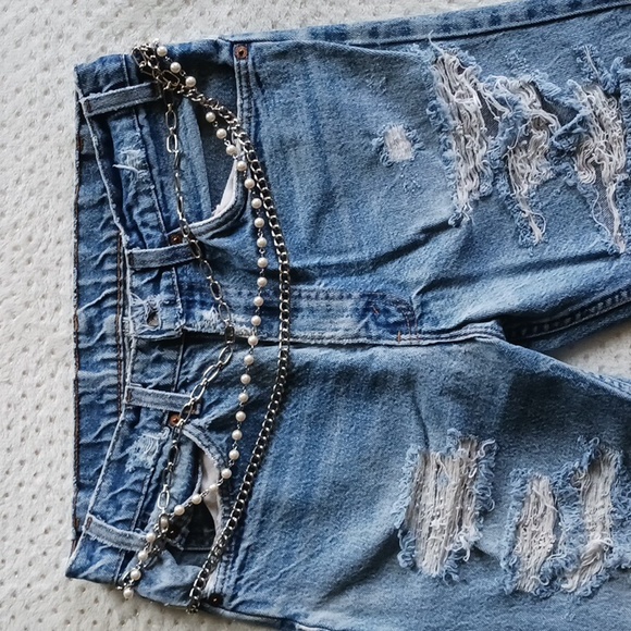 Vintage 517 distressed bootcut light wash Jeans orange tab & gorgeous - Picture 10 of 16